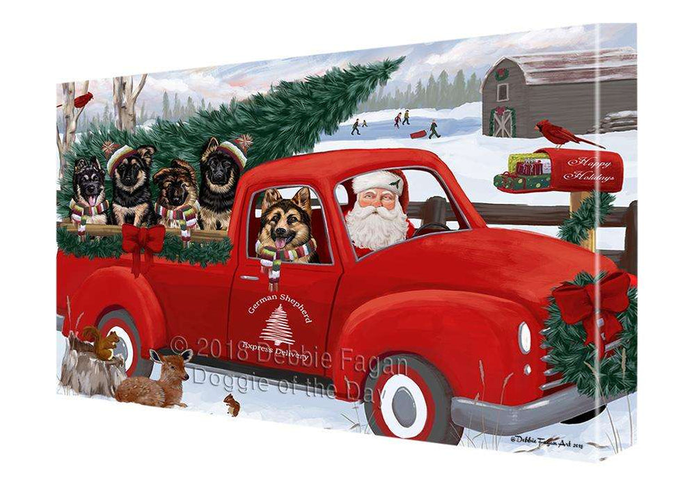 Christmas Santa Express Delivery German Shepherds Dog Family Canvas Print Wall Art Décor CVS113201