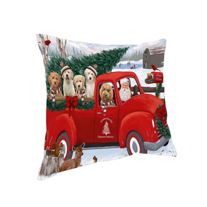 Christmas Santa Express Delivery Goldendoodles Dog Family Pillow PIL76512