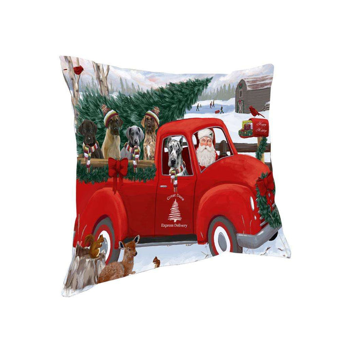Christmas Santa Express Delivery Great Danes Dog Family Pillow PIL76516