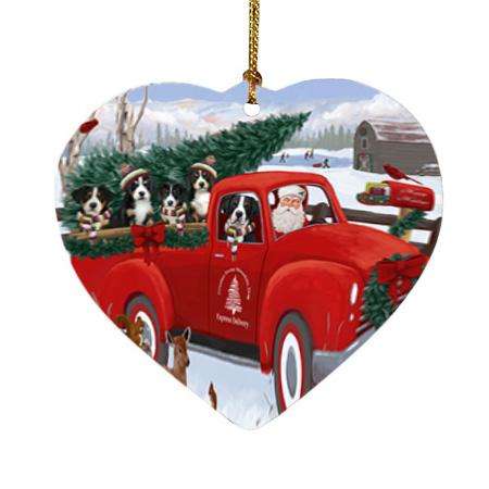 Christmas Santa Express Delivery Greater Swiss Mountain Dogs Family Heart Christmas Ornament HPOR55169