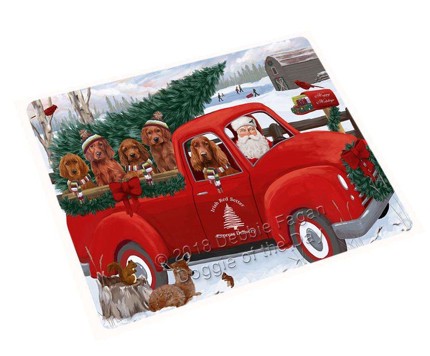 Christmas Santa Express Delivery Irish Red Setters Dog Family Cutting Board C69582