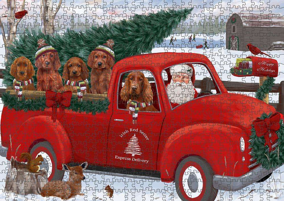 Christmas Santa Express Delivery Irish Red Setters Dog Family Puzzle  PUZL87340