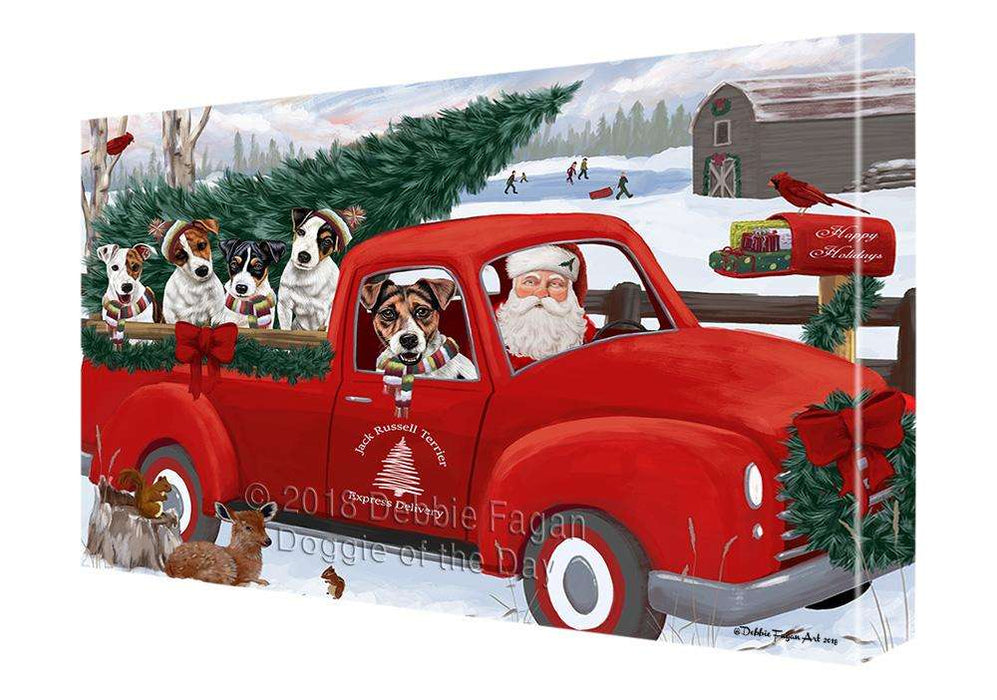 Christmas Santa Express Delivery Jack Russell Terriers Dog Family Canvas Print Wall Art Décor CVS113273