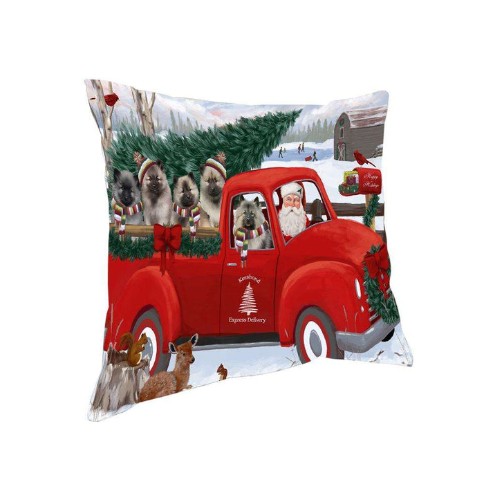 Christmas Santa Express Delivery Keeshonds Dog Family Pillow PIL76540