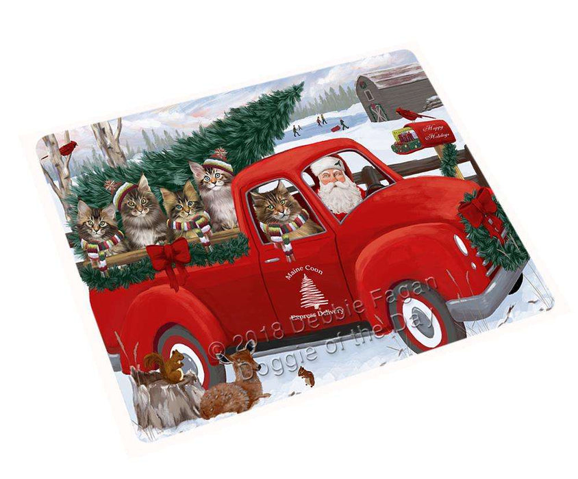 Christmas Santa Express Delivery Maine Coon Cats Family Cutting Board C69597