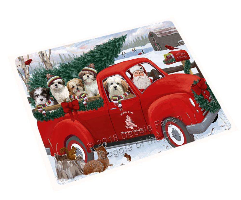 Christmas Santa Express Delivery Malti Tzus Dog Family Large Refrigerator / Dishwasher Magnet RMAG91200