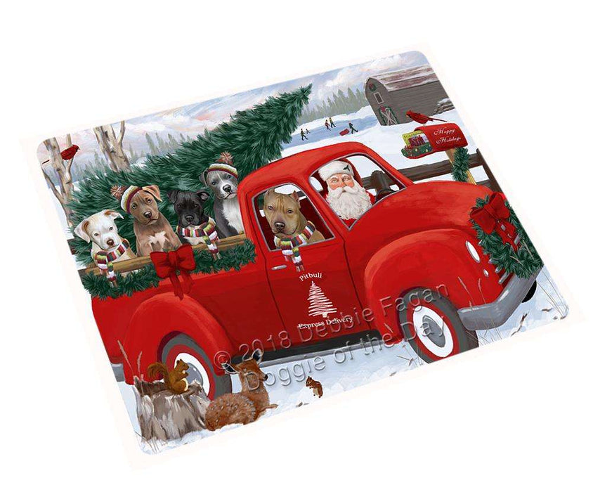 Christmas Santa Express Delivery Pit Bulls Dog Family Cutting Board C69615