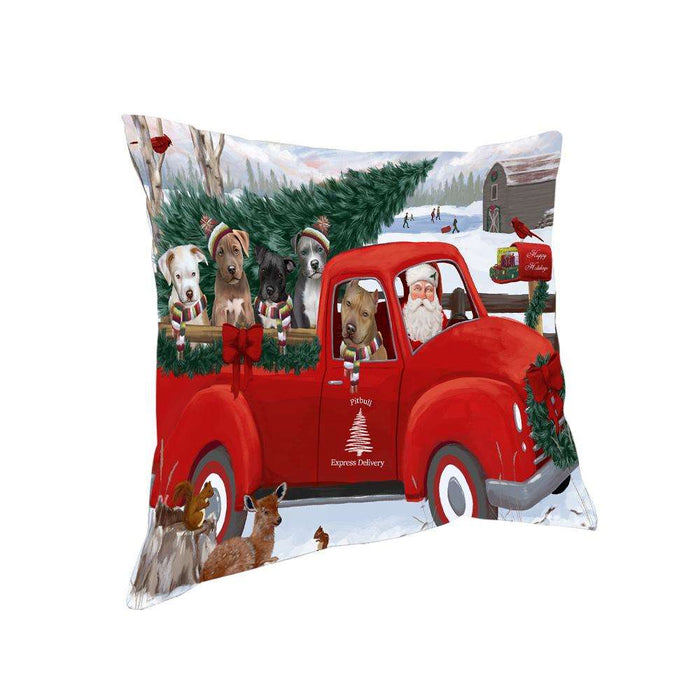 Christmas Santa Express Delivery Pit Bulls Dog Family Pillow PIL76576