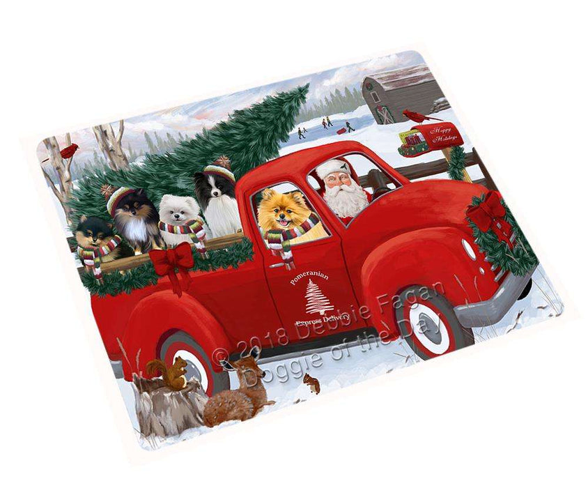 Christmas Santa Express Delivery Pomeranians Dog Family Cutting Board C69618