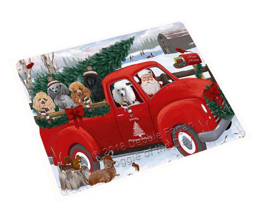 Christmas Santa Express Delivery Poodles Dog Family Large Refrigerator / Dishwasher Magnet RMAG91236