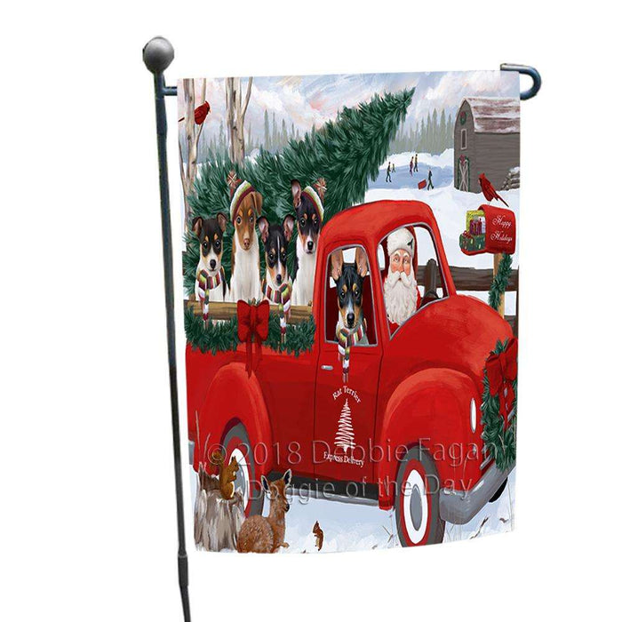 Christmas Santa Express Delivery Rat Terriers Dog Family Garden Flag GFLG55123