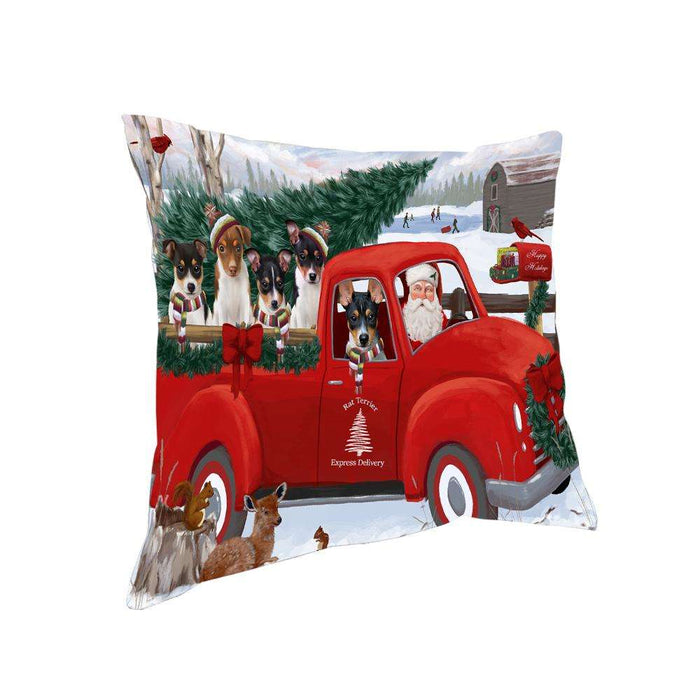 Christmas Santa Express Delivery Rat Terriers Dog Family Pillow PIL76592