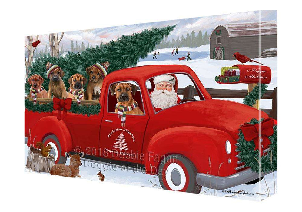 Christmas Santa Express Delivery Rhodesian Ridgebacks Dog Family Canvas Print Wall Art Décor CVS113408