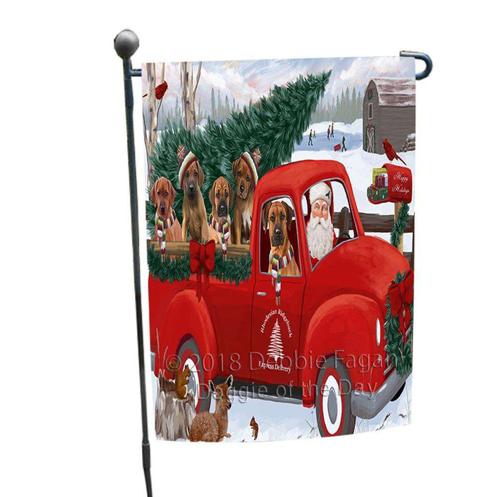 Christmas Santa Express Delivery Rhodesian Ridgebacks Dog Family Garden Flag GFLG55124