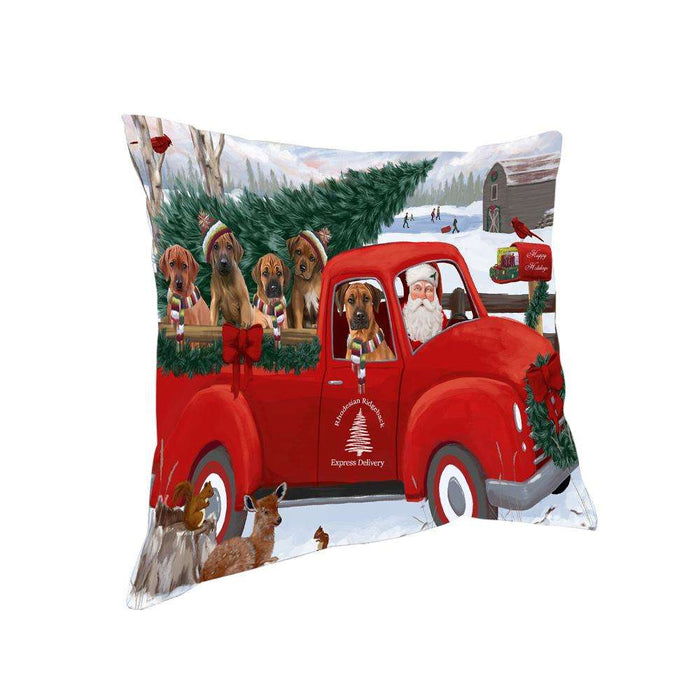 Christmas Santa Express Delivery Rhodesian Ridgebacks Dog Family Pillow PIL76596
