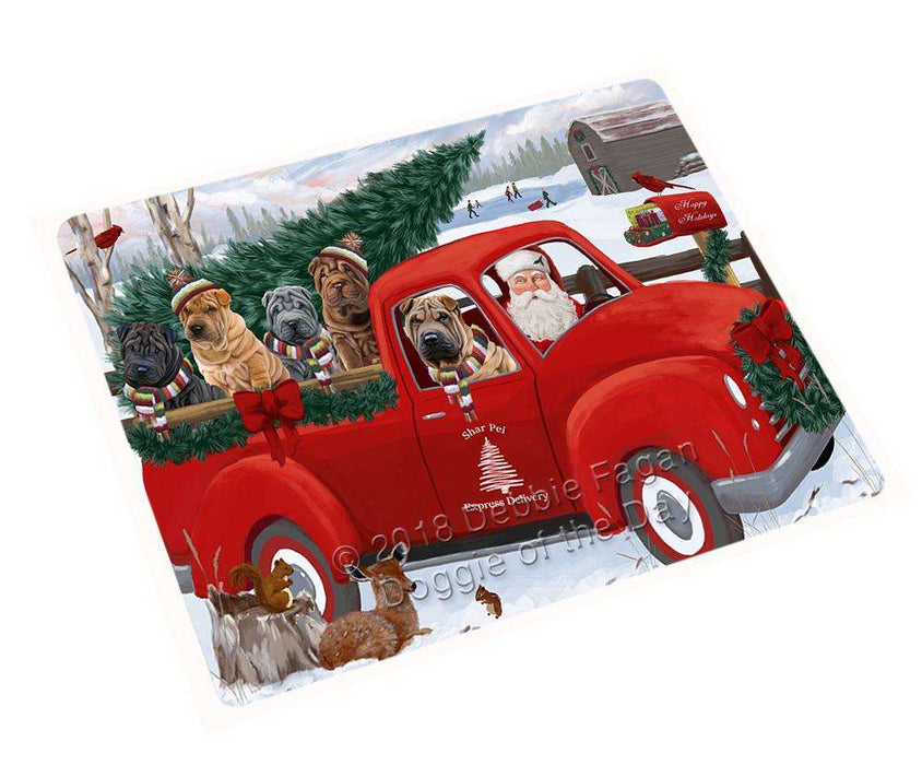 Christmas Santa Express Delivery Shar Peis Dog Family Cutting Board C69651