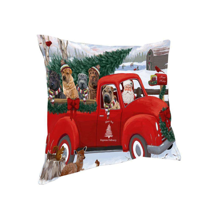 Christmas Santa Express Delivery Shar Peis Dog Family Pillow PIL76624