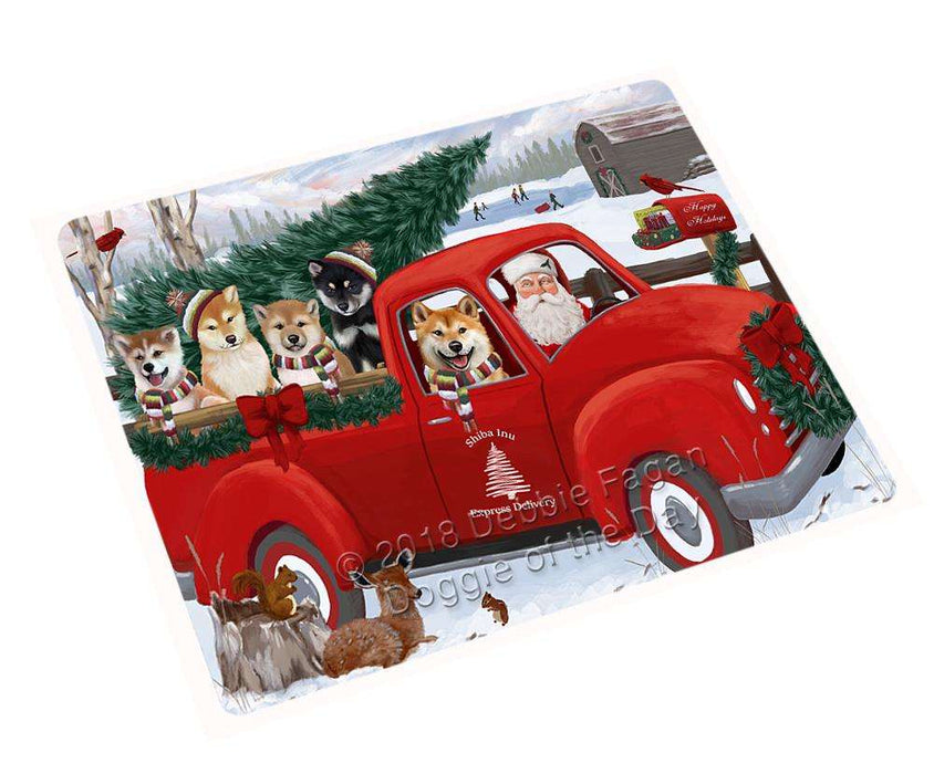 Christmas Santa Express Delivery Shiba Inus Dog Family Cutting Board C69657
