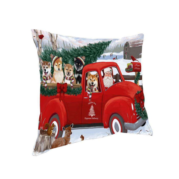 Christmas Santa Express Delivery Shiba Inus Dog Family Pillow PIL76632