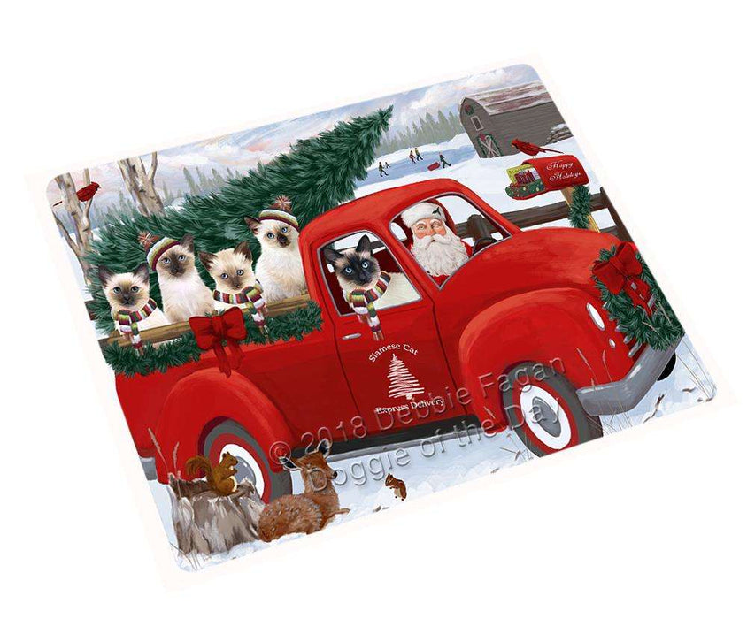 Christmas Santa Express Delivery Siamese Cats Family Cutting Board C69663