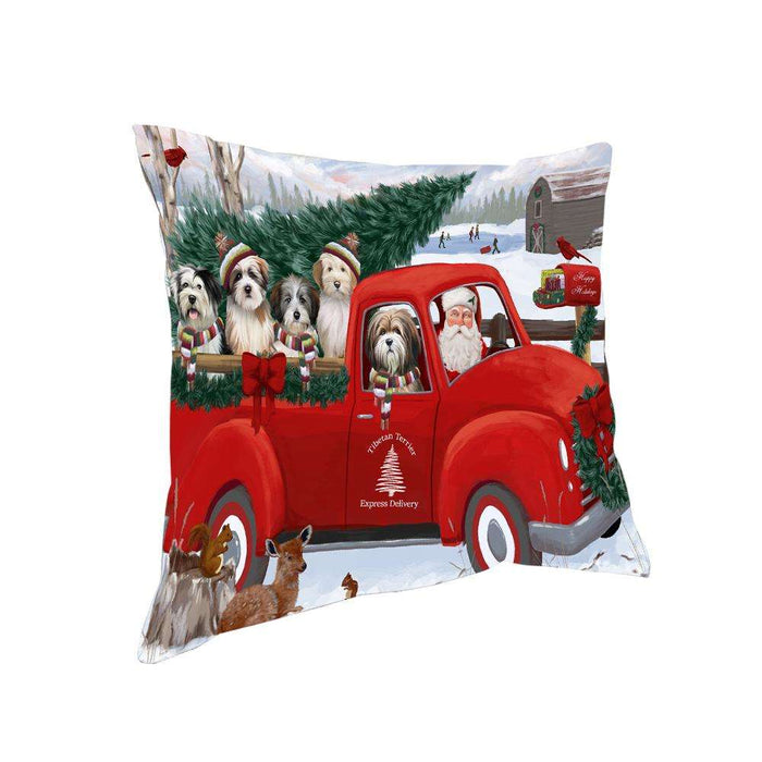 Christmas Santa Express Delivery Tibetan Terriers Dog Family Pillow PIL76652
