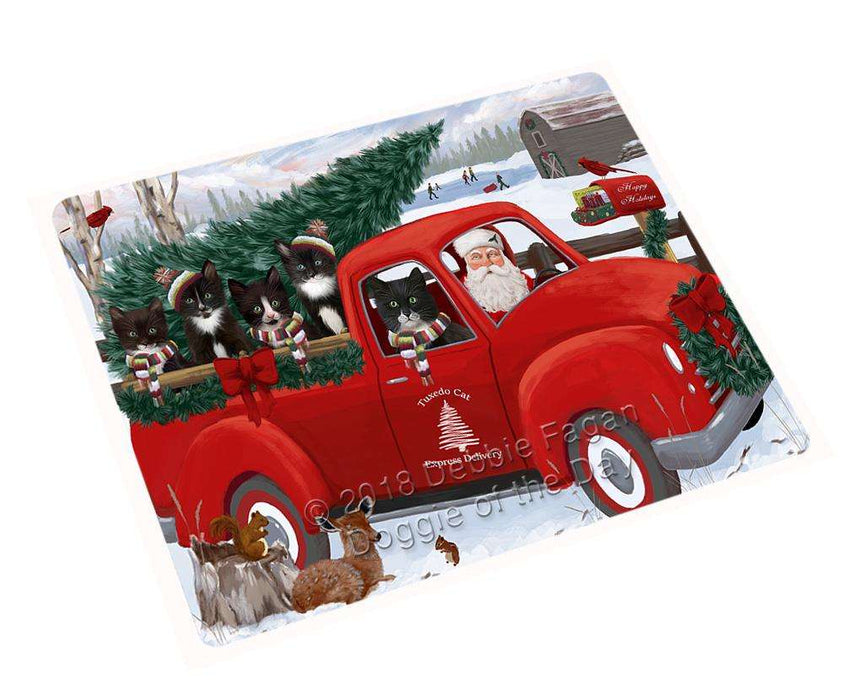 Christmas Santa Express Delivery Tuxedo Cats Family Large Refrigerator / Dishwasher Magnet RMAG91350