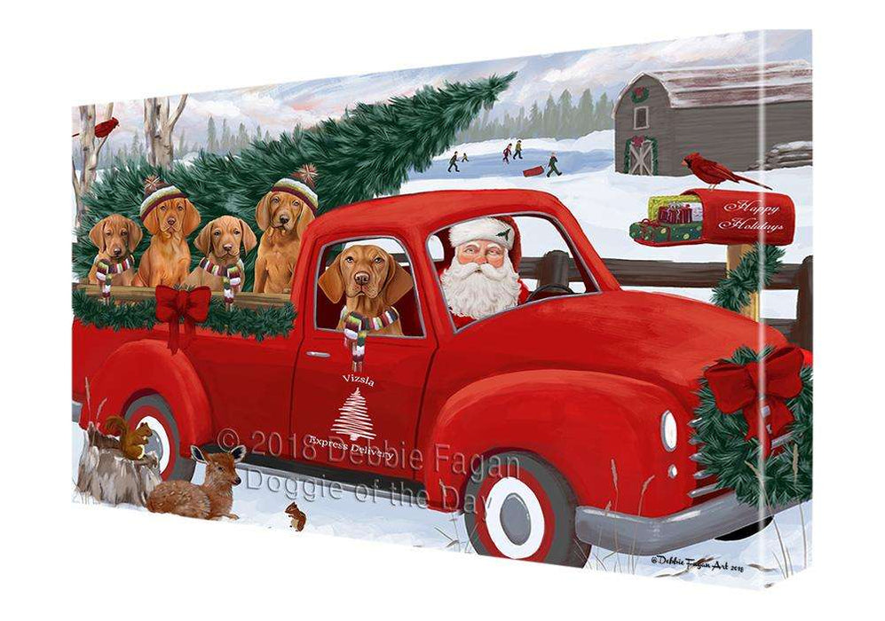 Christmas Santa Express Delivery Vizslas Dog Family Canvas Print Wall Art Décor CVS113561
