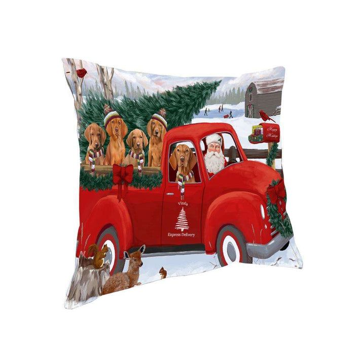 Christmas Santa Express Delivery Vizslas Dog Family Pillow PIL76664