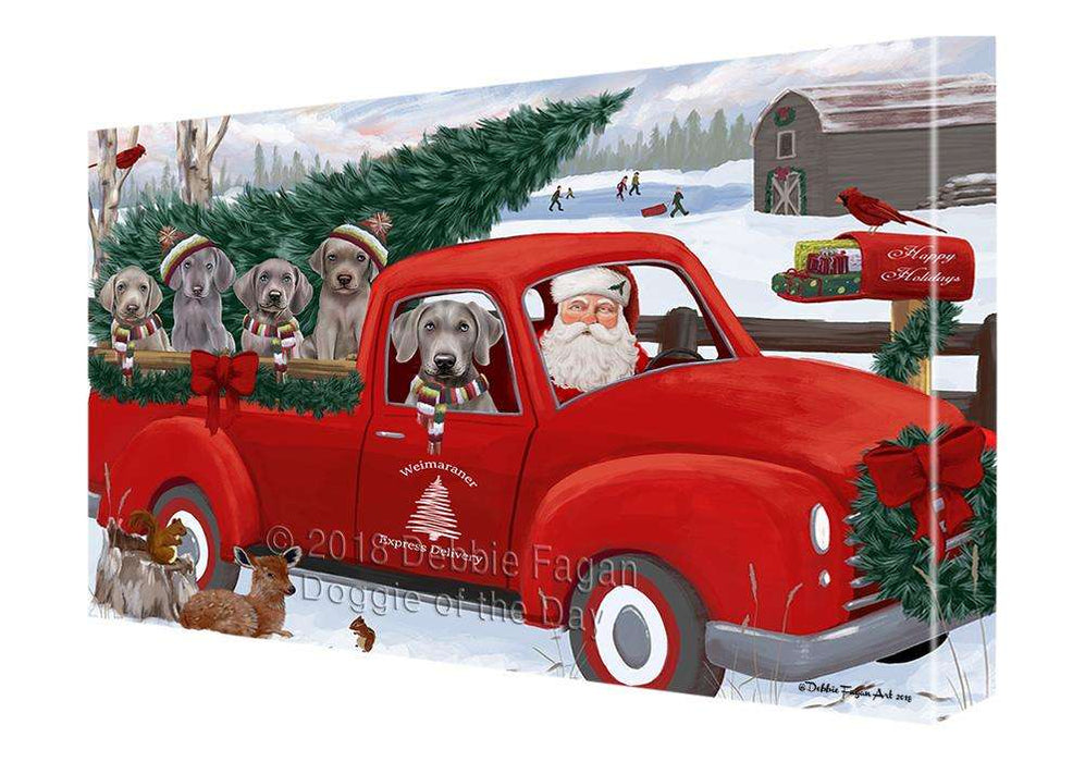 Christmas Santa Express Delivery Weimaraners Dog Family Canvas Print Wall Art Décor CVS113570