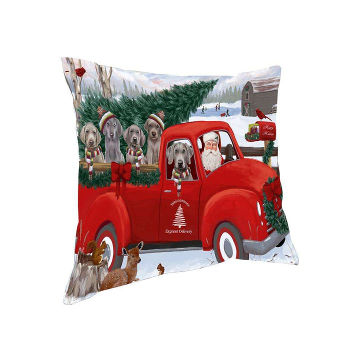 Christmas Santa Express Delivery Weimaraners Dog Family Pillow PIL76668