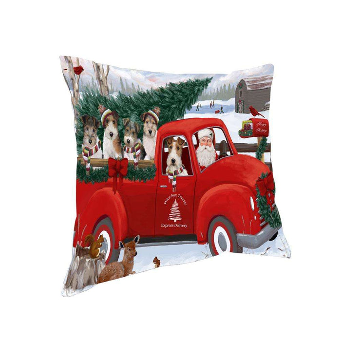 Christmas Santa Express Delivery Wire Fox Terriers Dog Family Pillow PIL76680