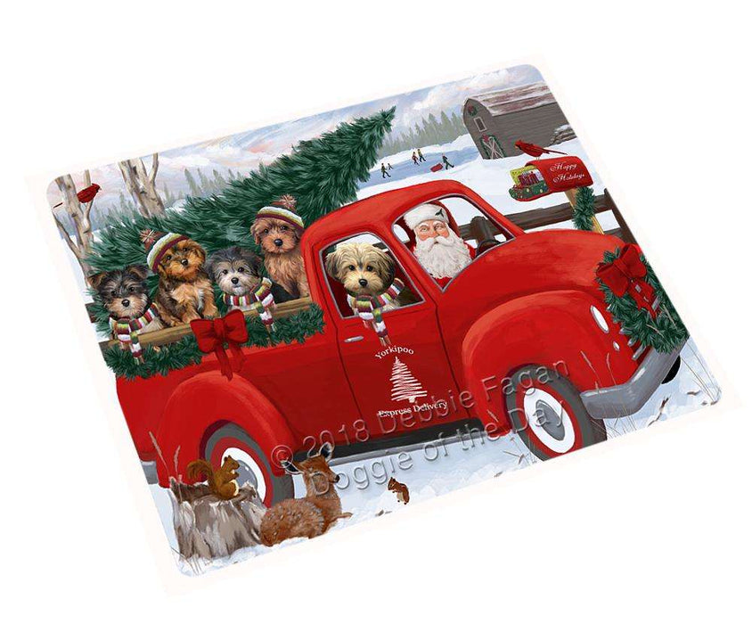 Christmas Santa Express Delivery Yorkipoos Dog Family Large Refrigerator / Dishwasher Magnet RMAG91386