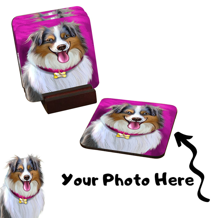 Add Your PERSONALIZED PET Painting Portrait Photo on Coaster set of 4