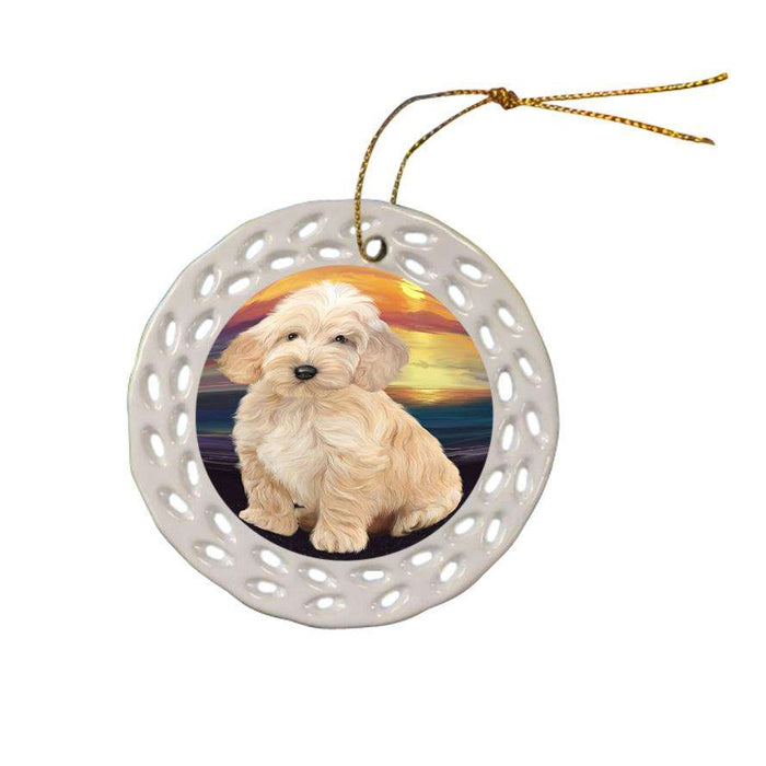 Cockapoo Dog Ceramic Doily Ornament DPOR52768