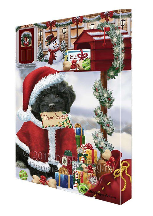 Cockapoo Dog Dear Santa Letter Christmas Holiday Mailbox Canvas Print Wall Art Décor CVS99611