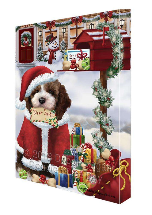 Cockapoo Dog Dear Santa Letter Christmas Holiday Mailbox Canvas Print Wall Art Décor CVS99638