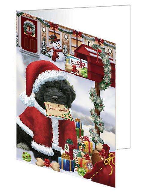 Cockapoo Dog Dear Santa Letter Christmas Holiday Mailbox Handmade Artwork Assorted Pets Greeting Cards and Note Cards with Envelopes for All Occasions and Holiday Seasons GCD64616