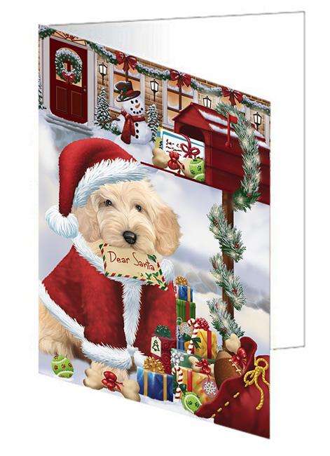 Cockapoo Dog Dear Santa Letter Christmas Holiday Mailbox Handmade Artwork Assorted Pets Greeting Cards and Note Cards with Envelopes for All Occasions and Holiday Seasons GCD64619