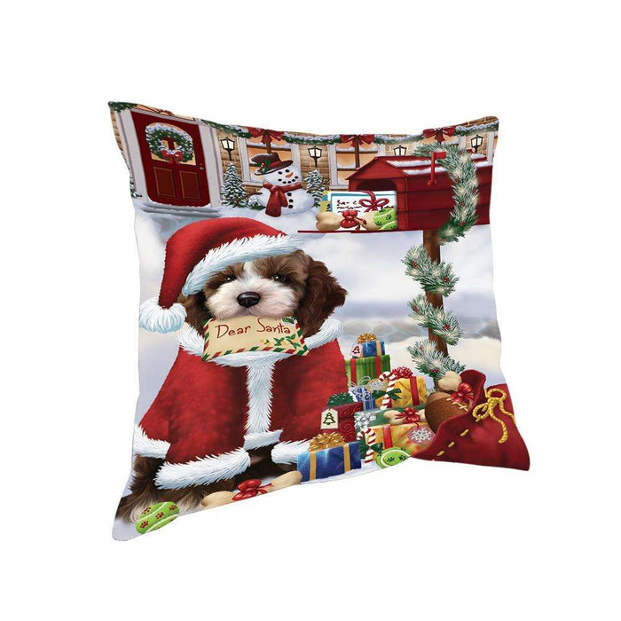 Cockapoo Dog Dear Santa Letter Christmas Holiday Mailbox Pillow PIL70752