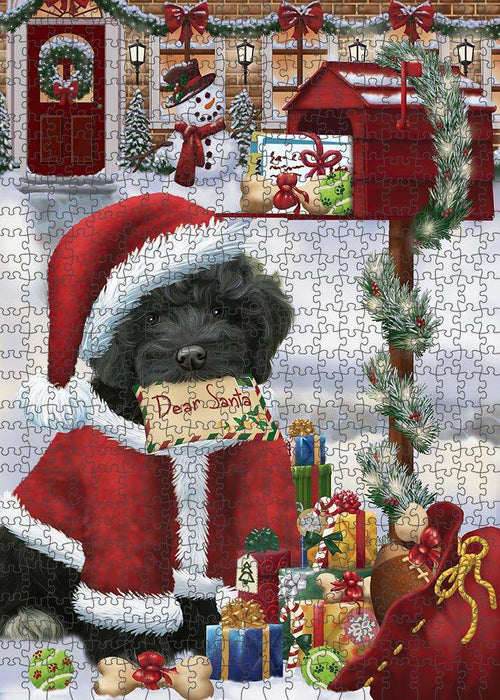 Cockapoo Dog Dear Santa Letter Christmas Holiday Mailbox Puzzle with Photo Tin PUZL81272