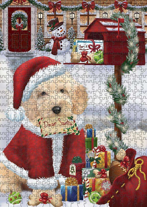 Cockapoo Dog Dear Santa Letter Christmas Holiday Mailbox Puzzle with Photo Tin PUZL81276