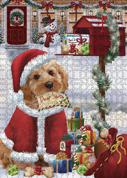 Cockapoo Dog Dear Santa Letter Christmas Holiday Mailbox Puzzle with Photo Tin PUZL81280