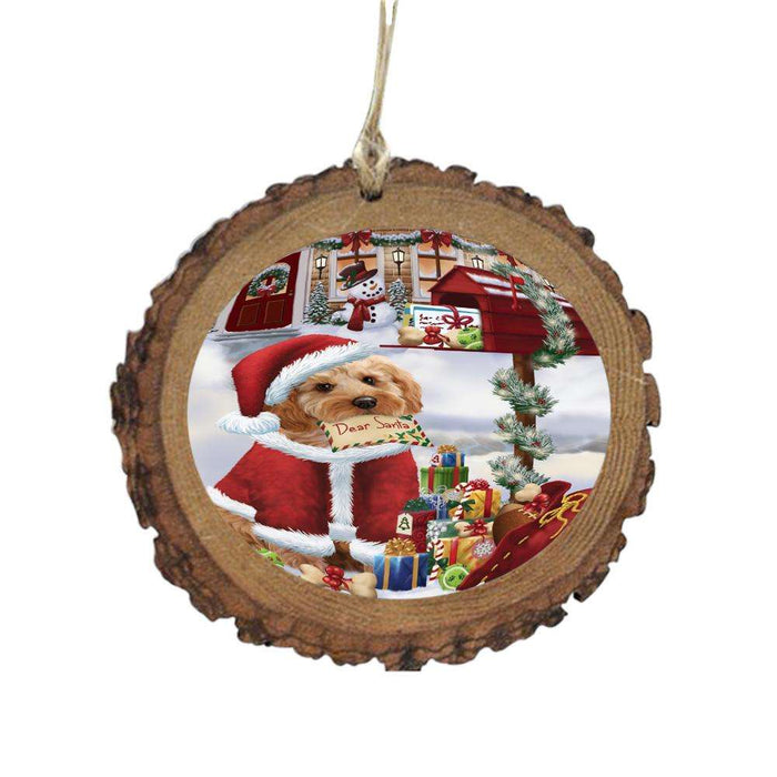 Cockapoo Dog Dear Santa Letter Christmas Holiday Mailbox Wooden Christmas Ornament WOR49034