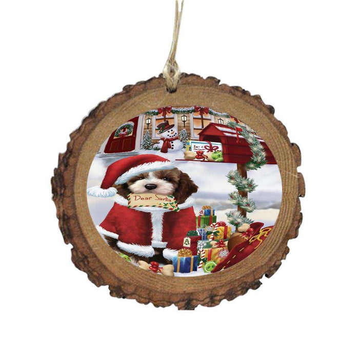 Cockapoo Dog Dear Santa Letter Christmas Holiday Mailbox Wooden Christmas Ornament WOR49035