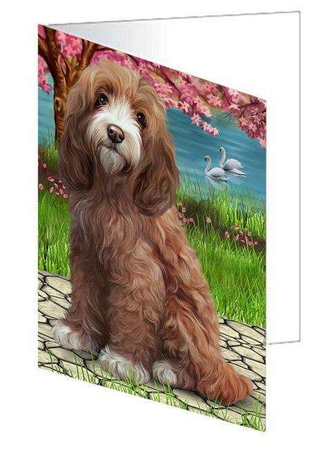 Cockapoo Dog Handmade Artwork Assorted Pets Greeting Cards and Note Cards with Envelopes for All Occasions and Holiday Seasons GCD62273