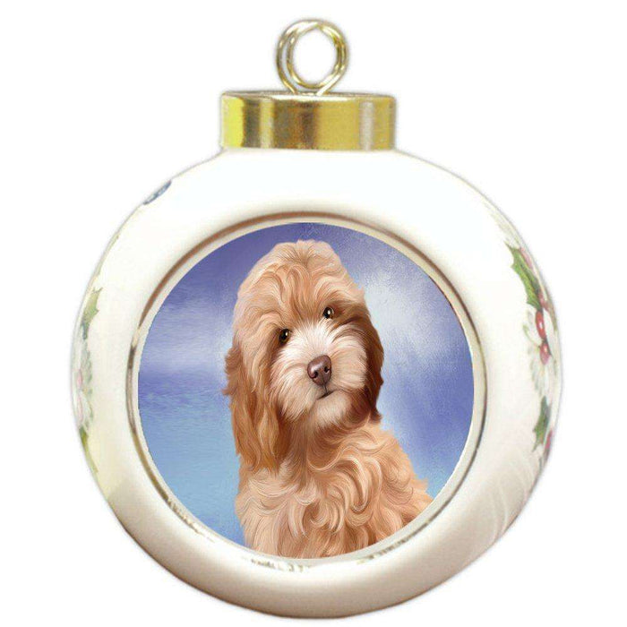Cockapoo Dog Round Ball Christmas Ornament
