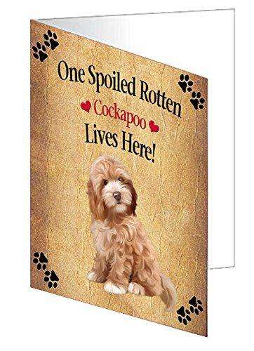 Cockapoo Spoiled Rotten Dog Handmade Artwork Assorted Pets Greeting Cards and Note Cards with Envelopes for All Occasions and Holiday Seasons