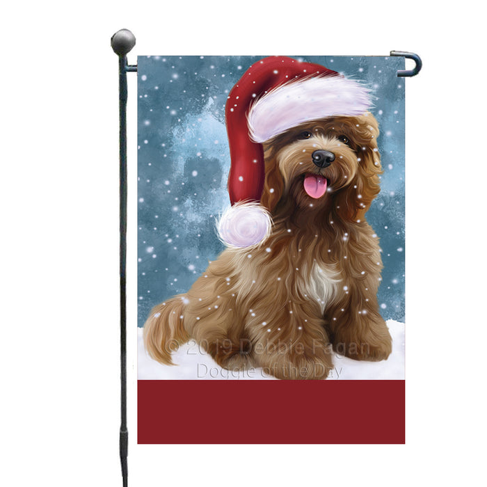 Personalized Let It Snow Happy Holidays Cockapoo Dog Custom Garden Flags GFLG-DOTD-A62325