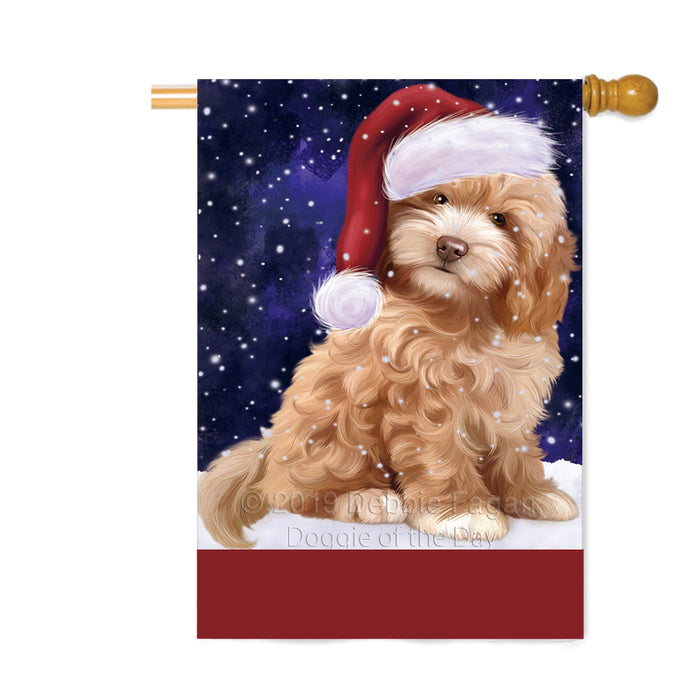 Personalized Let It Snow Happy Holidays Cockapoo Dog Custom House Flag FLG-DOTD-A62384