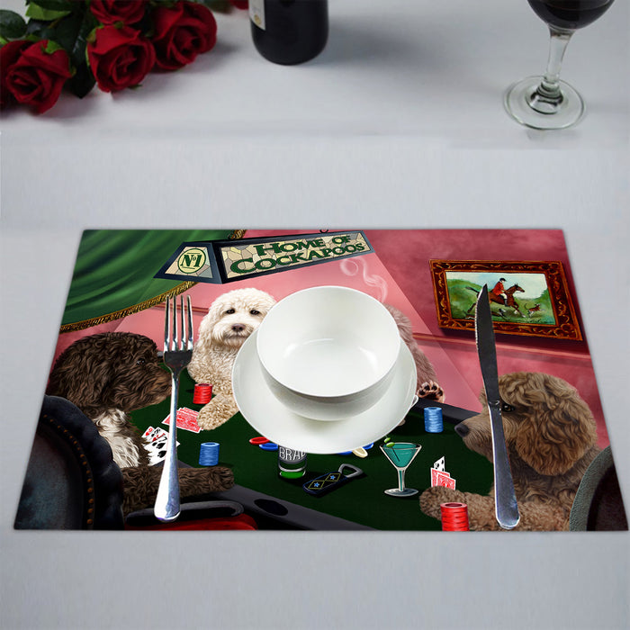 Home of  Cockapoo Dogs Playing Poker Placemat